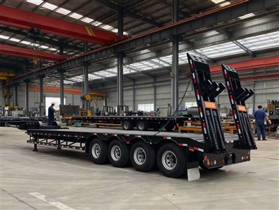 Trailer Semi Flatbed Rendah 4 gandar 50 ton
